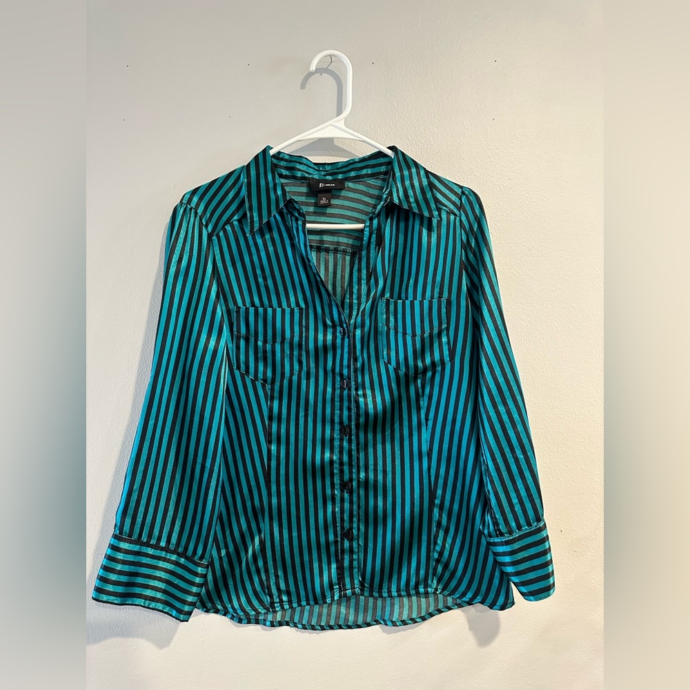 Women’s satin button up shirt
